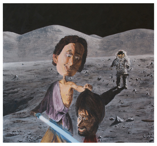 David with the Head of Goliath…on the Moon!